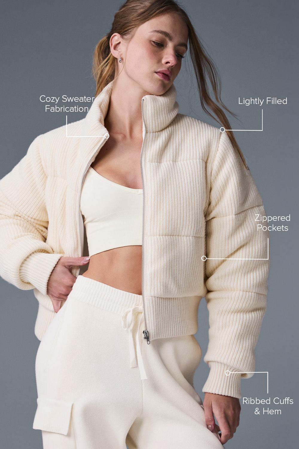 Chaqueta Puffer Alo Yoga Darling Sweater Mujer Ivory | Colombia  MYFD-73804
