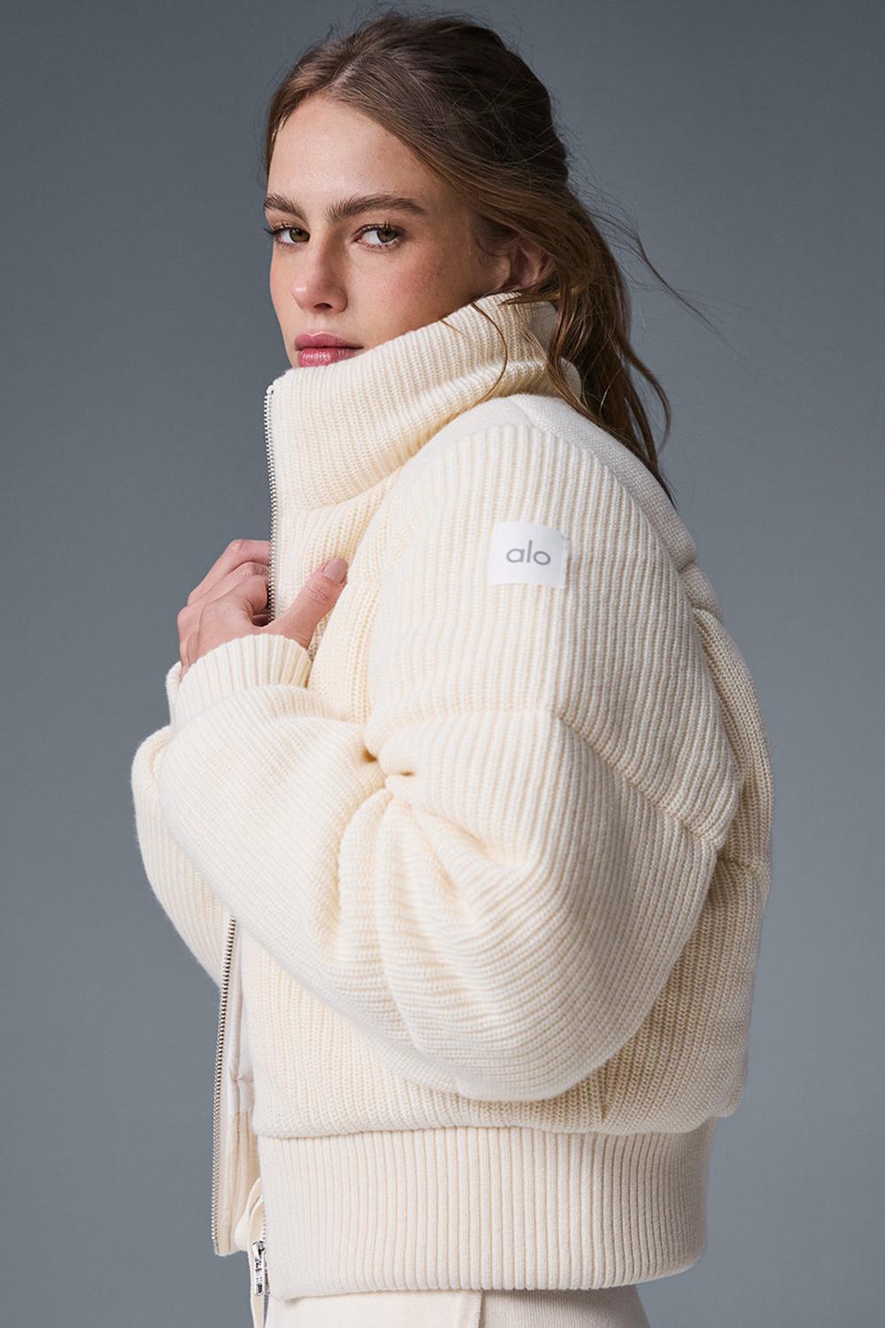 Chaqueta Puffer Alo Yoga Darling Sweater Mujer Ivory | Colombia  MYFD-73804