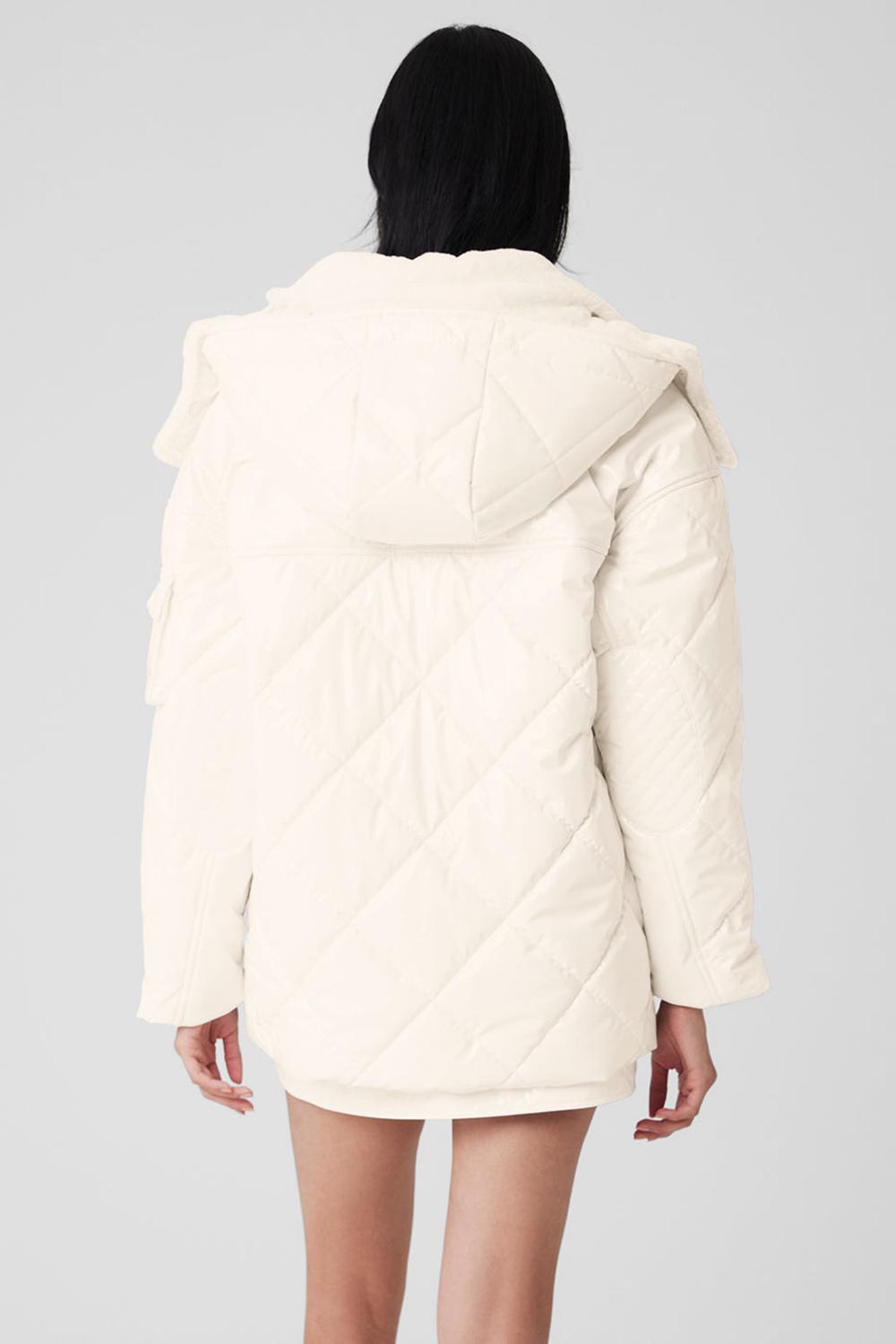 Chaqueta Puffer Alo Yoga Snomoto Mujer Ivory | Colombia  GDXR-12435
