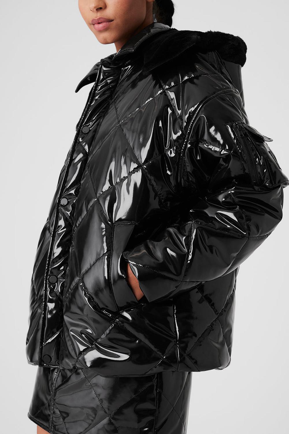 Chaqueta Puffer Alo Yoga Snomoto Mujer Negras | Colombia  APOR-78540