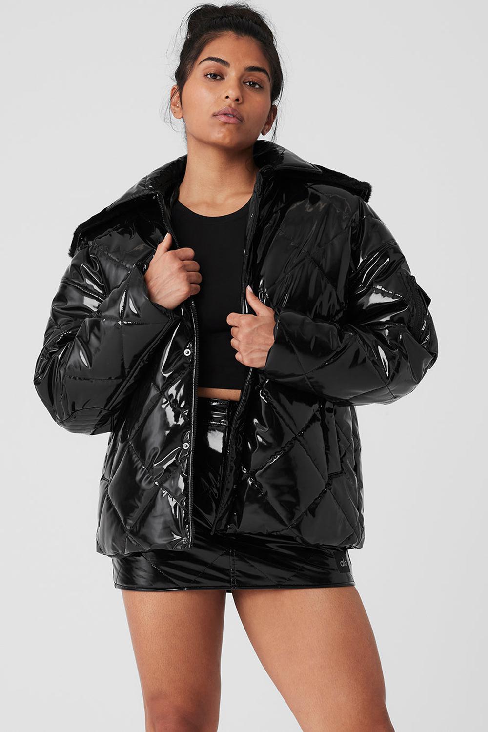 Chaqueta Puffer Alo Yoga Snomoto Mujer Negras | Colombia  APOR-78540