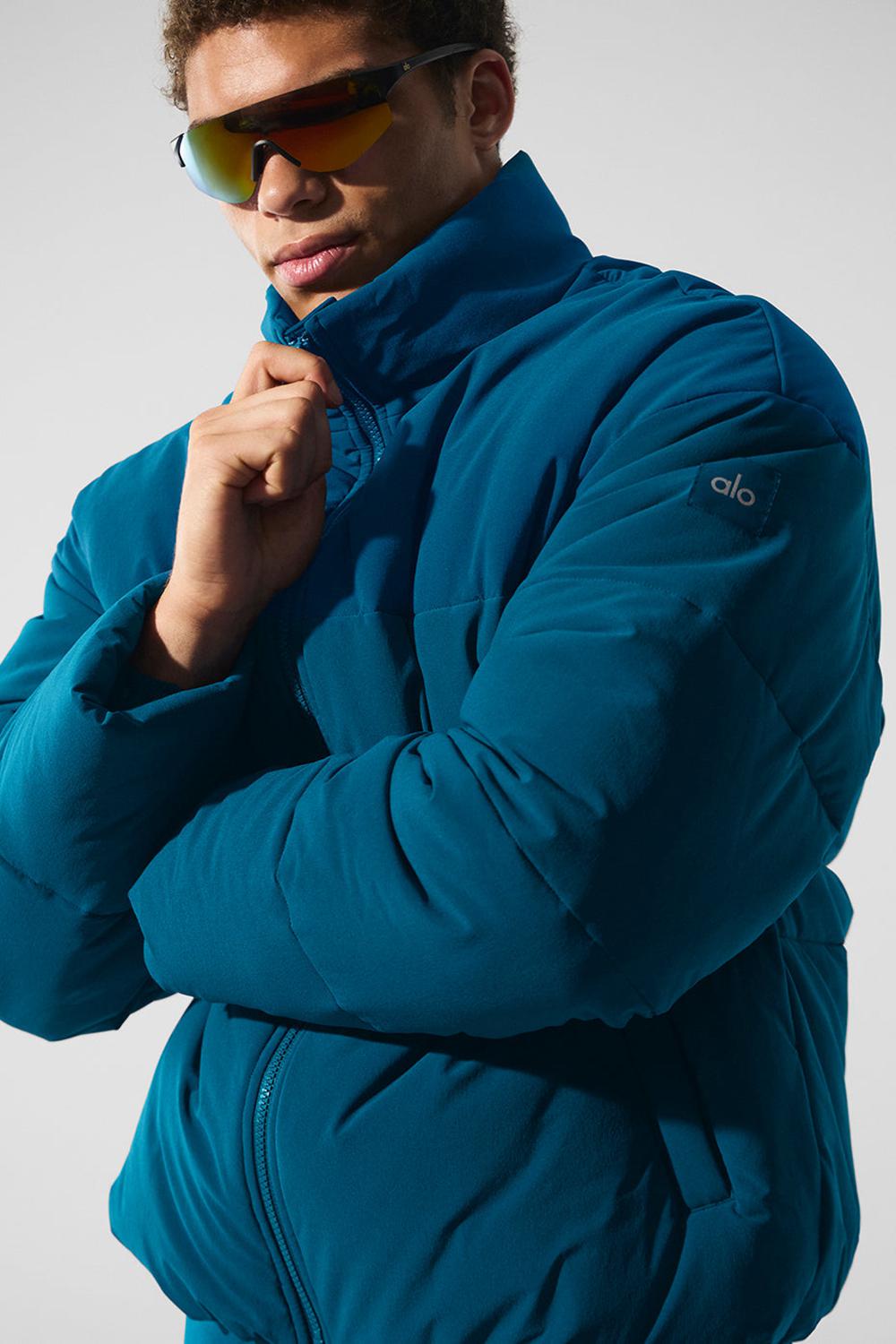 Chaqueta Puffer Alo Yoga Stretch Woven Street Hombre Azules | Colombia  MJKG-46723
