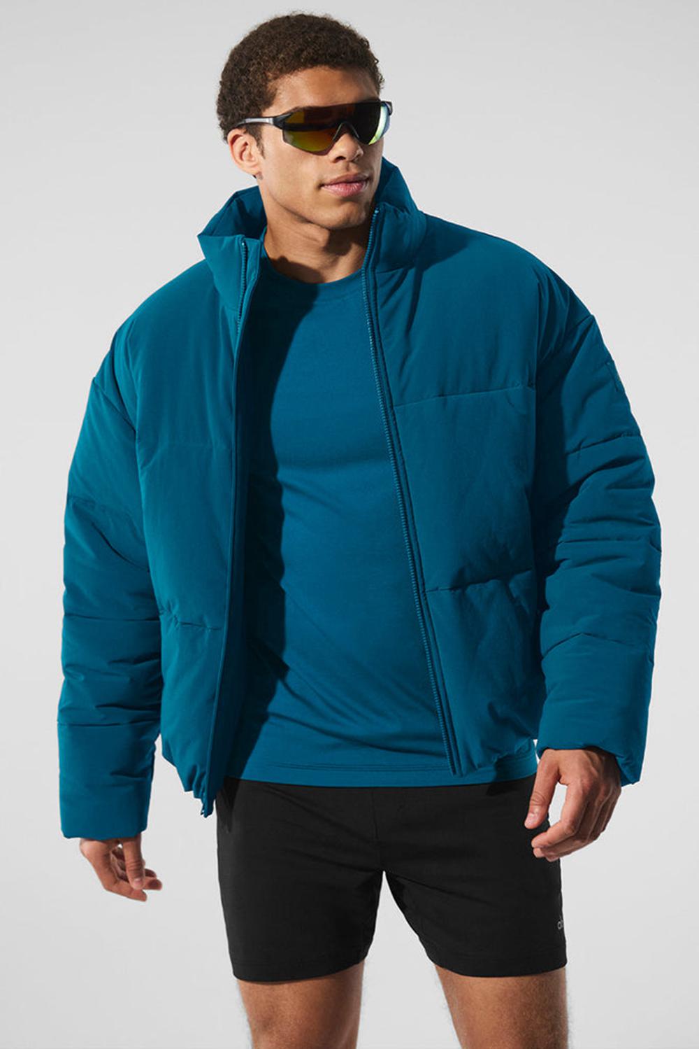 Chaqueta Puffer Alo Yoga Stretch Woven Street Hombre Azules | Colombia  MJKG-46723