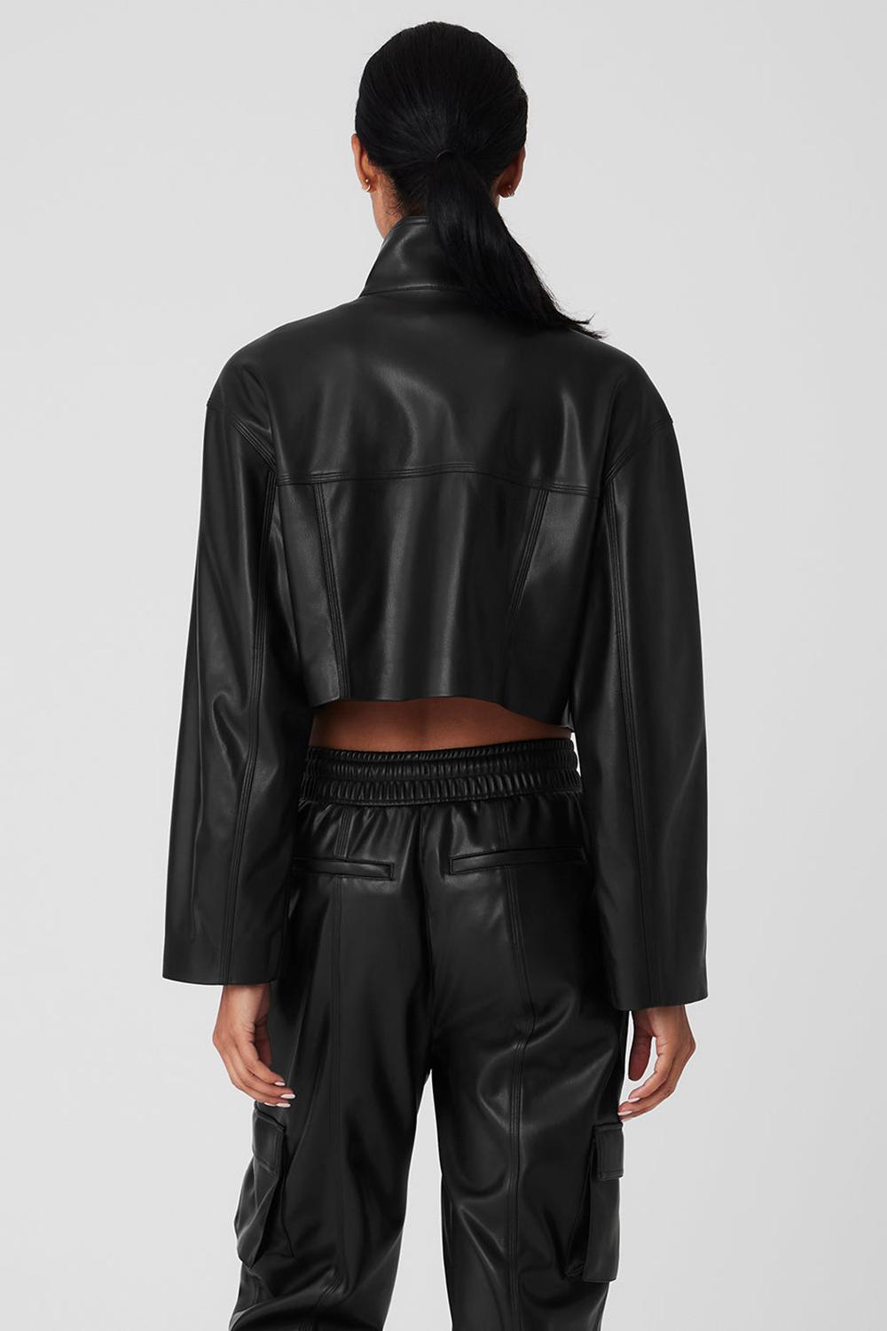 Chaquetas Alo Yoga Faux Leather Power Hour Mujer Negras | Colombia  BPYS-35081