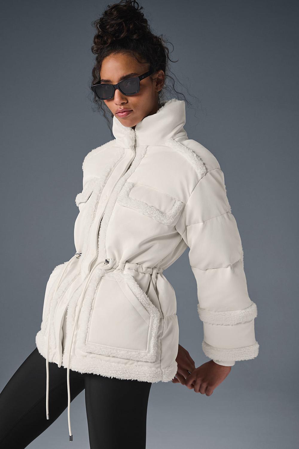 Chaquetas Alo Yoga Ice Breaker Mujer Ivory | Colombia  JWYD-38647