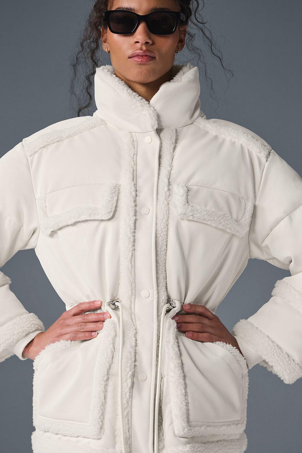 Chaquetas Alo Yoga Ice Breaker Mujer Ivory | Colombia  JWYD-38647