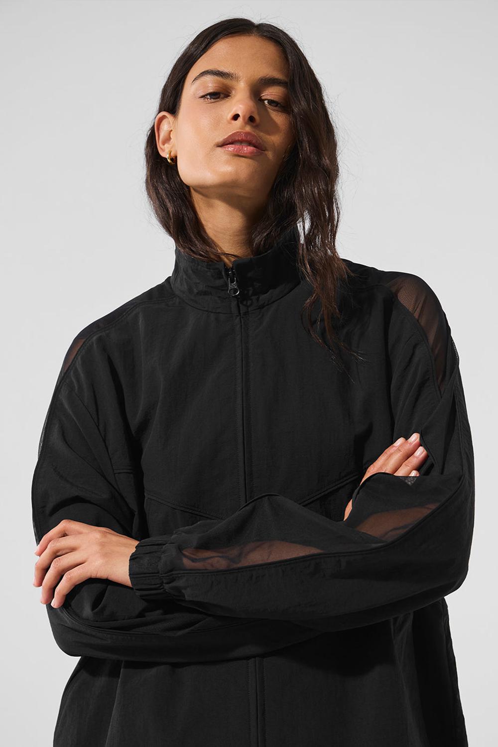 Chaquetas Alo Yoga Origin Full-Zip Track Mujer Negras | Colombia  XDNY-62810