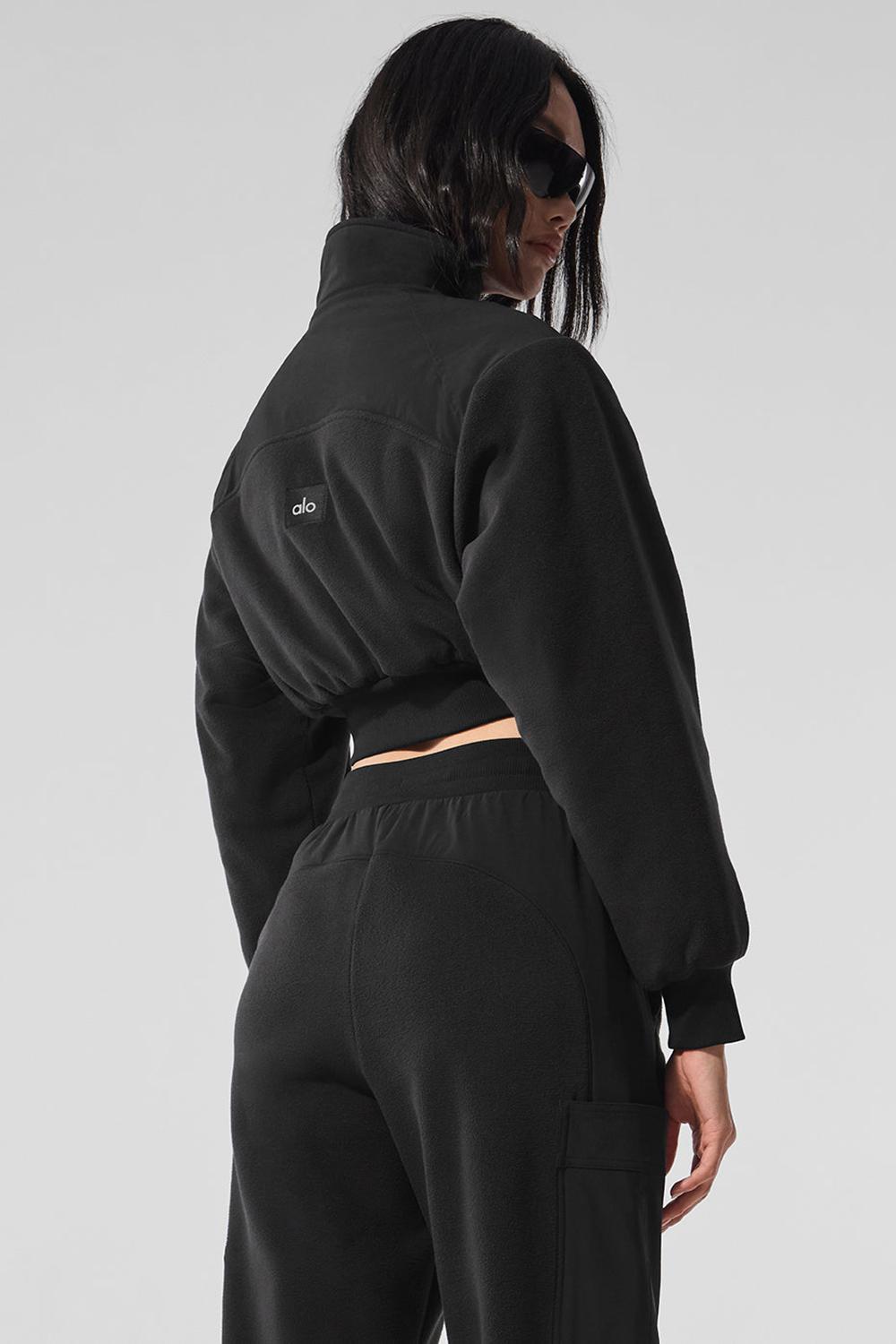Chaquetas Alo Yoga Polar Fleece Cropped Wintry Mix Mujer Negras | Colombia  HINX-54813