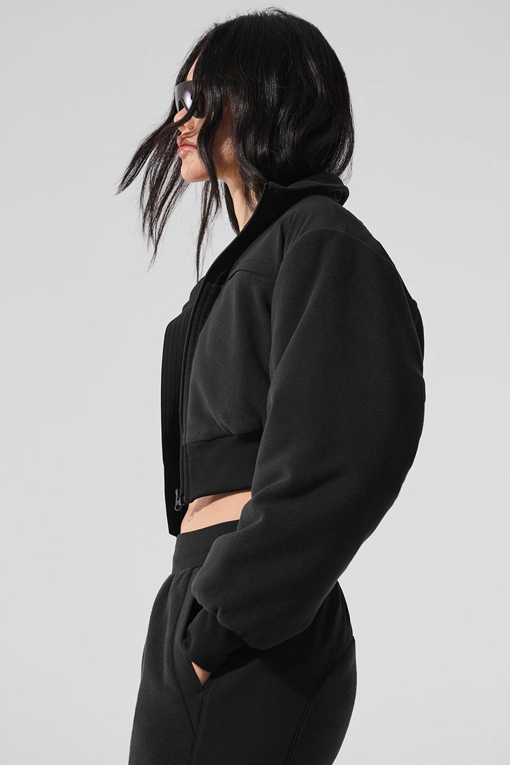 Chaquetas Alo Yoga Polar Fleece Cropped Wintry Mix Mujer Negras | Colombia  HINX-54813