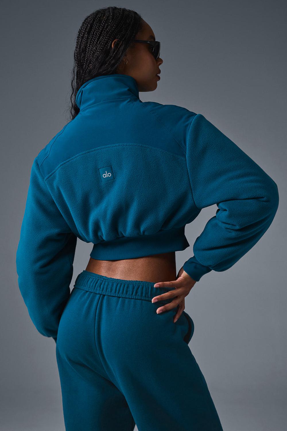 Chaquetas Alo Yoga Polar Fleece Cropped Wintry Mix Mujer Azules | Colombia  SGJV-05289
