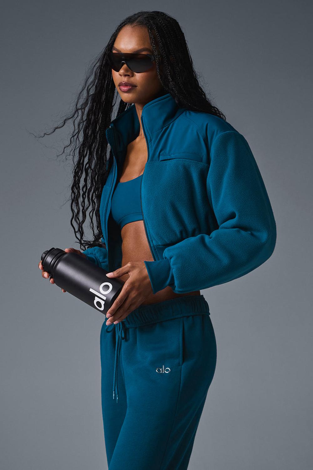 Chaquetas Alo Yoga Polar Fleece Cropped Wintry Mix Mujer Azules | Colombia  SGJV-05289