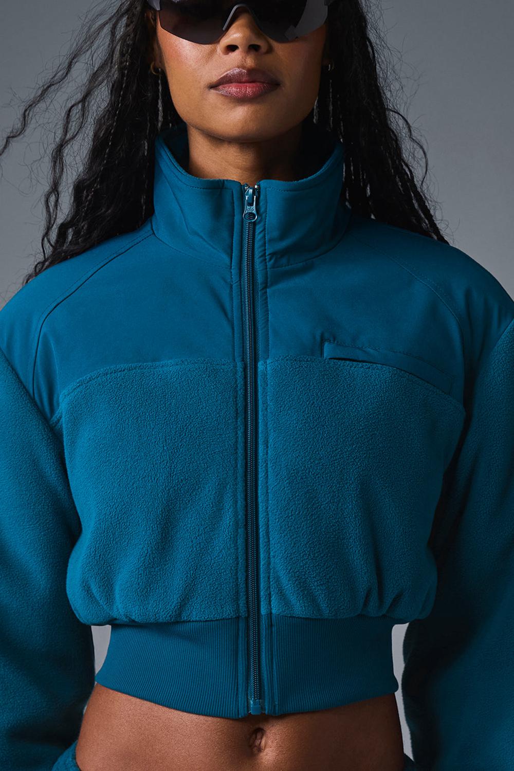 Chaquetas Alo Yoga Polar Fleece Cropped Wintry Mix Mujer Azules | Colombia  SGJV-05289