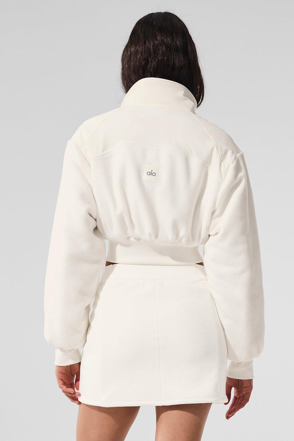 Chaquetas Alo Yoga Polar Fleece Cropped Wintry Mix Mujer Ivory | Colombia  BAGK-19025