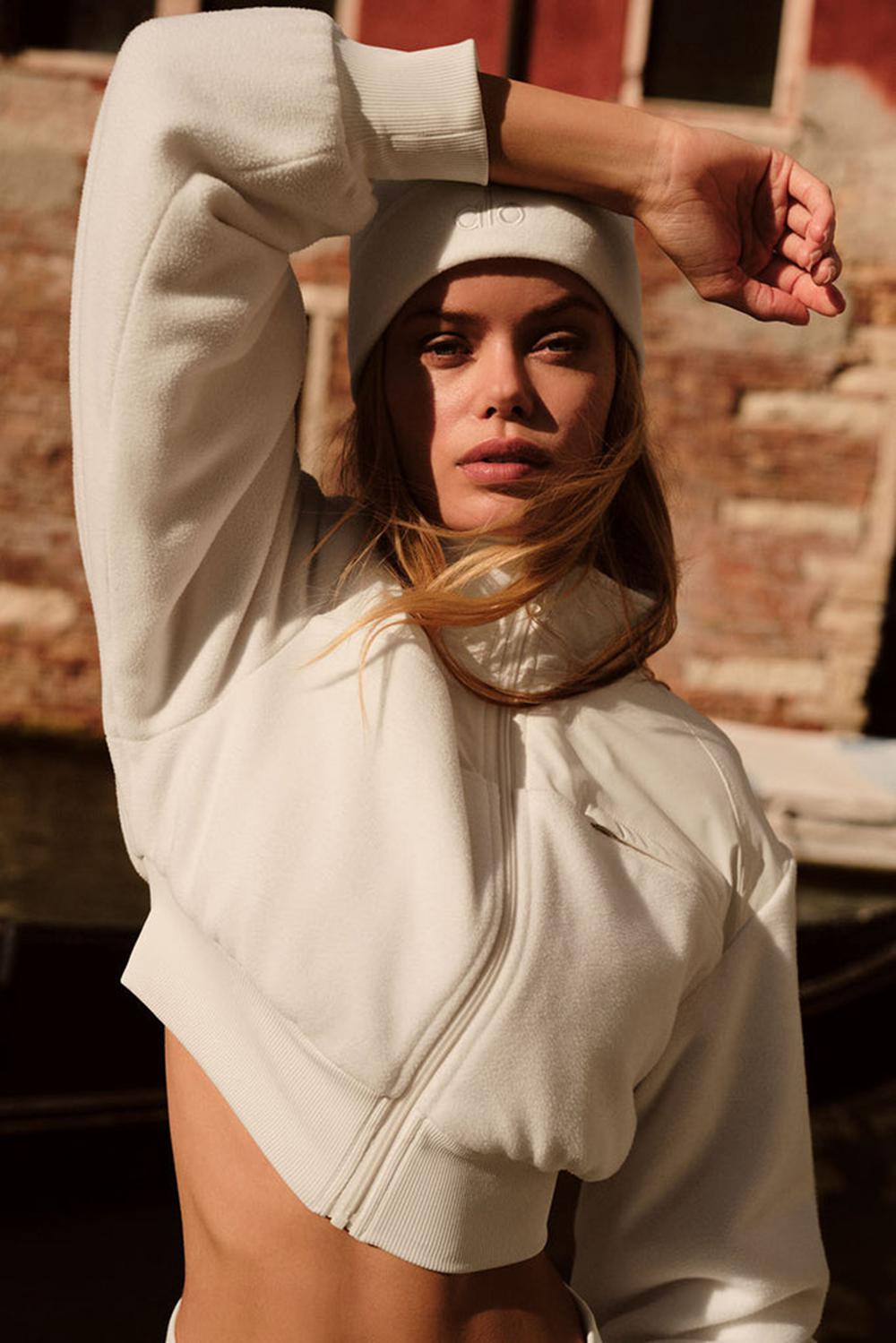 Chaquetas Alo Yoga Polar Fleece Cropped Wintry Mix Mujer Ivory | Colombia  BAGK-19025