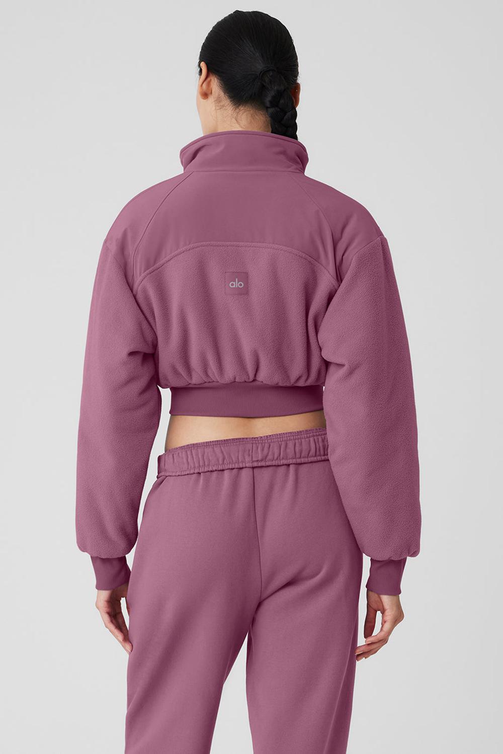 Chaquetas Alo Yoga Polar Fleece Cropped Wintry Mix Mujer Soft Mulberry | Colombia  TBVS-31769