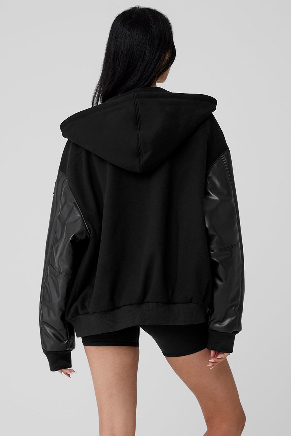 Chaquetas Alo Yoga Select Hooded Bomber Mujer Negras | Colombia  ERNB-97134