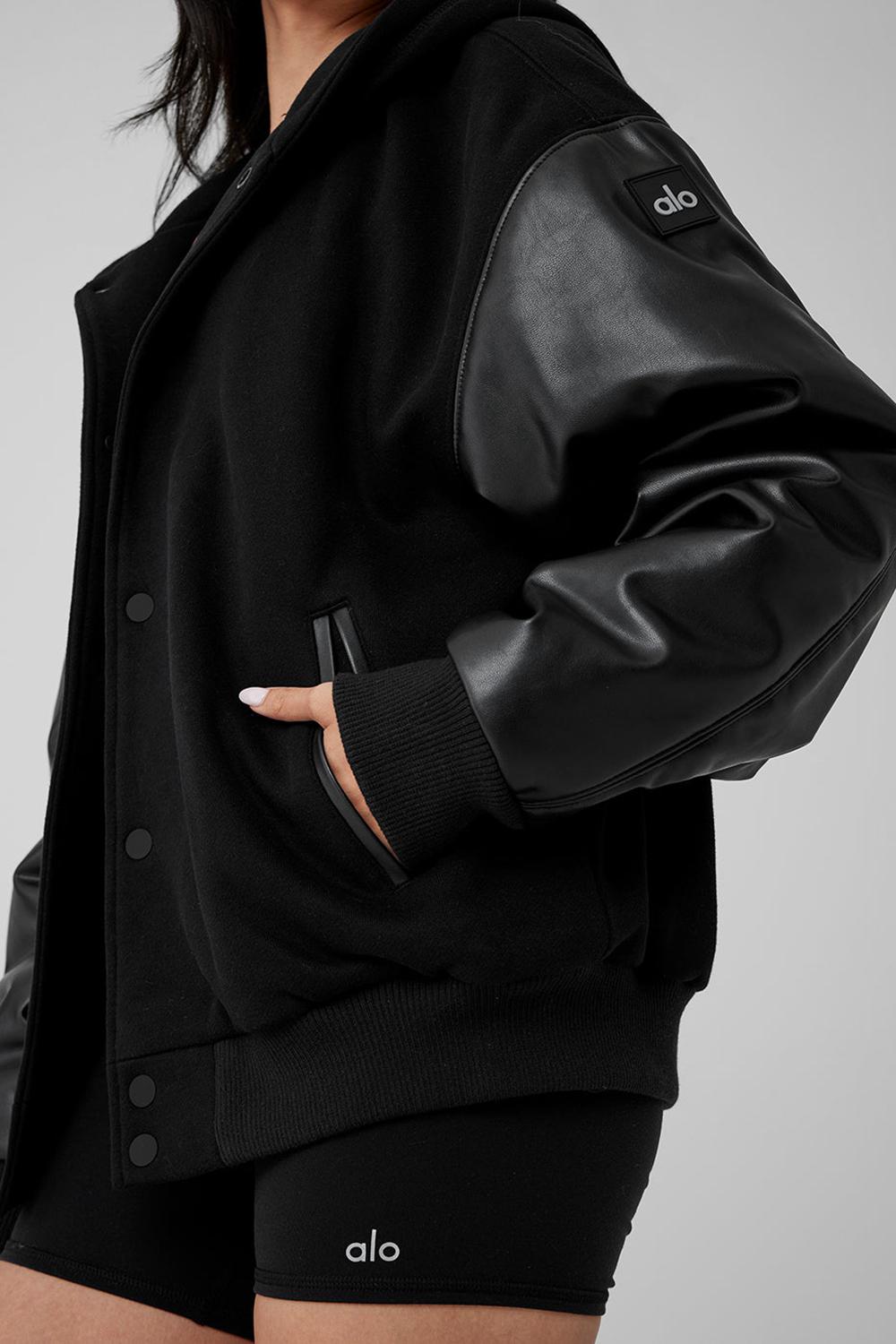 Chaquetas Alo Yoga Select Hooded Bomber Mujer Negras | Colombia  ERNB-97134
