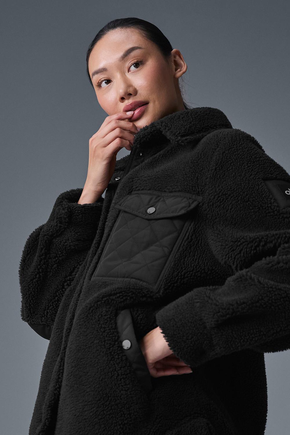 Chaquetas Alo Yoga Sherpa Edge Shacket Mujer Negras | Colombia  SAFU-84605