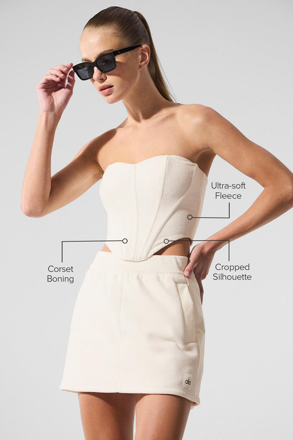 Corsé Alo Yoga Polar Fleece Corset Mujer Ivory | Colombia  GMUH-17532