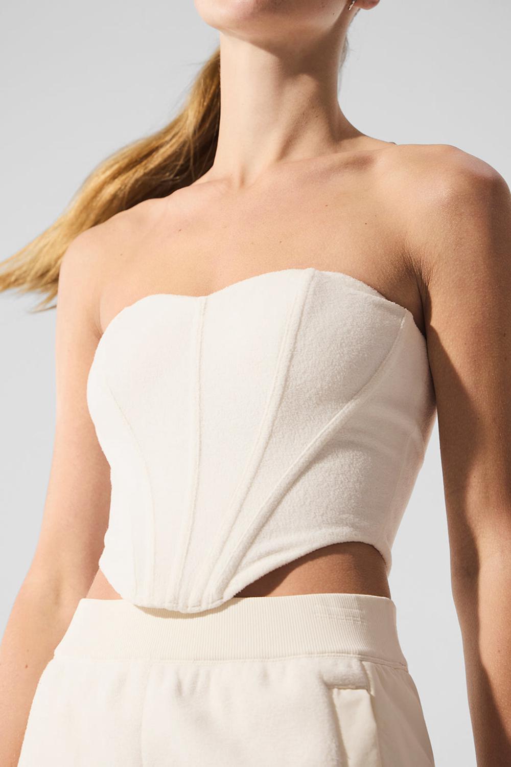 Corsé Alo Yoga Polar Fleece Corset Mujer Ivory | Colombia  GMUH-17532