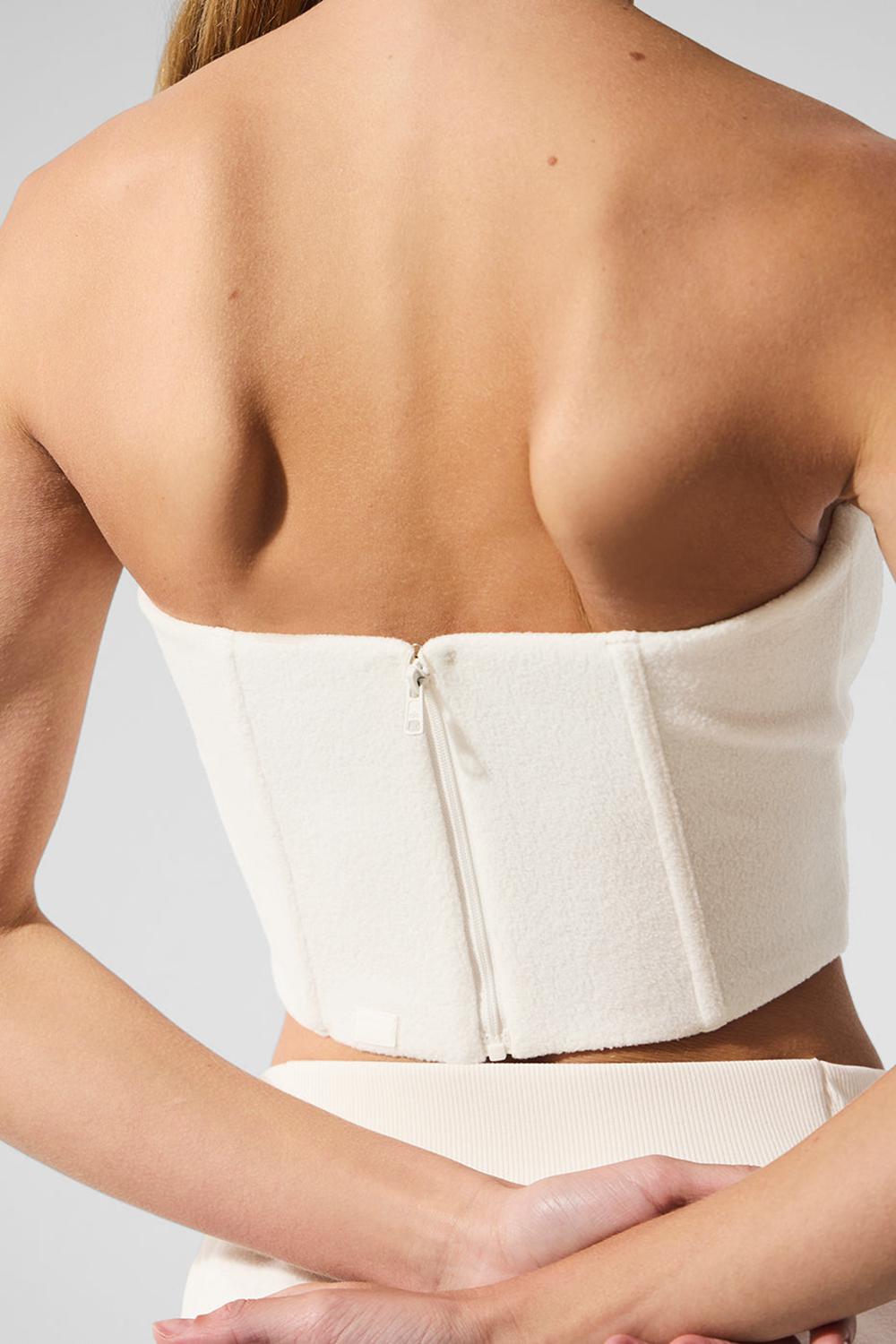 Corsé Alo Yoga Polar Fleece Corset Mujer Ivory | Colombia  GMUH-17532
