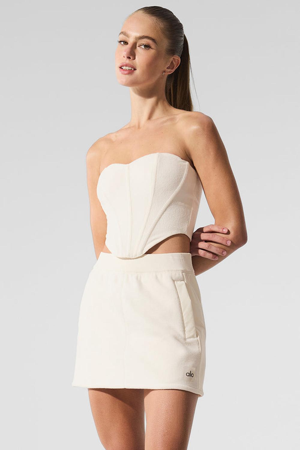 Corsé Alo Yoga Polar Fleece Corset Mujer Ivory | Colombia  GMUH-17532