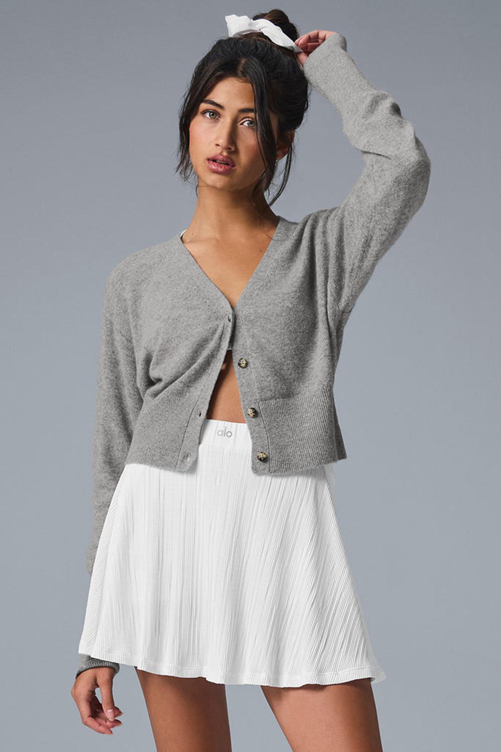 Cárdigan Alo Yoga Cashmere Jet Set Mujer Gris | Colombia  KSQL-12786