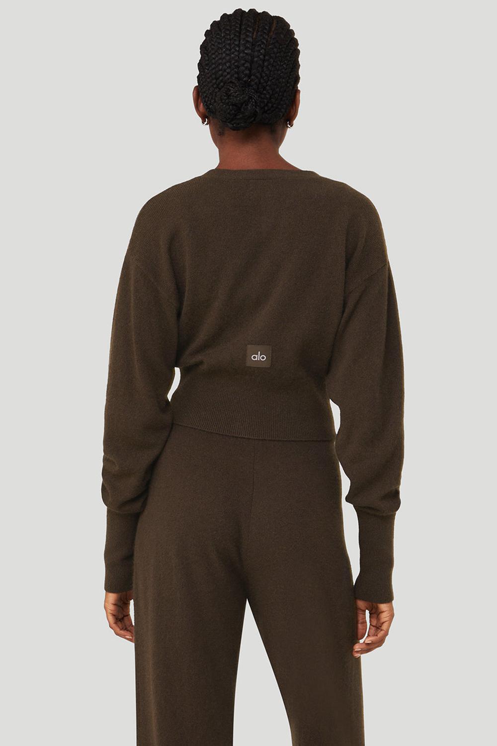 Cárdigan Alo Yoga Cashmere Jet Set Mujer Espresso | Colombia  IHGT-21038