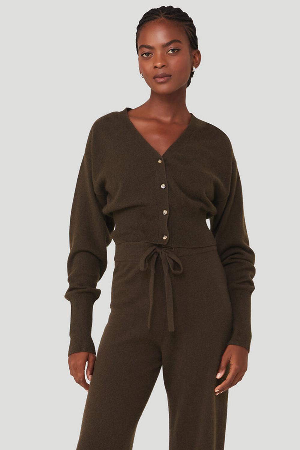 Cárdigan Alo Yoga Cashmere Jet Set Mujer Espresso | Colombia  IHGT-21038