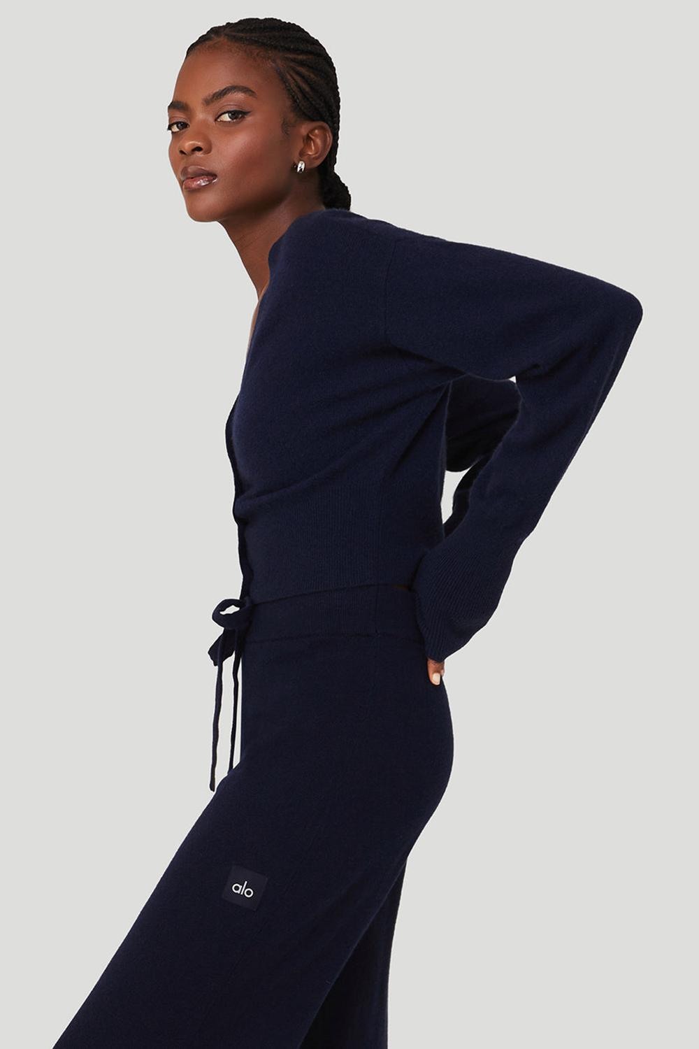Cárdigan Alo Yoga Cashmere Jet Set Mujer Azul Marino | Colombia  KTWS-02835