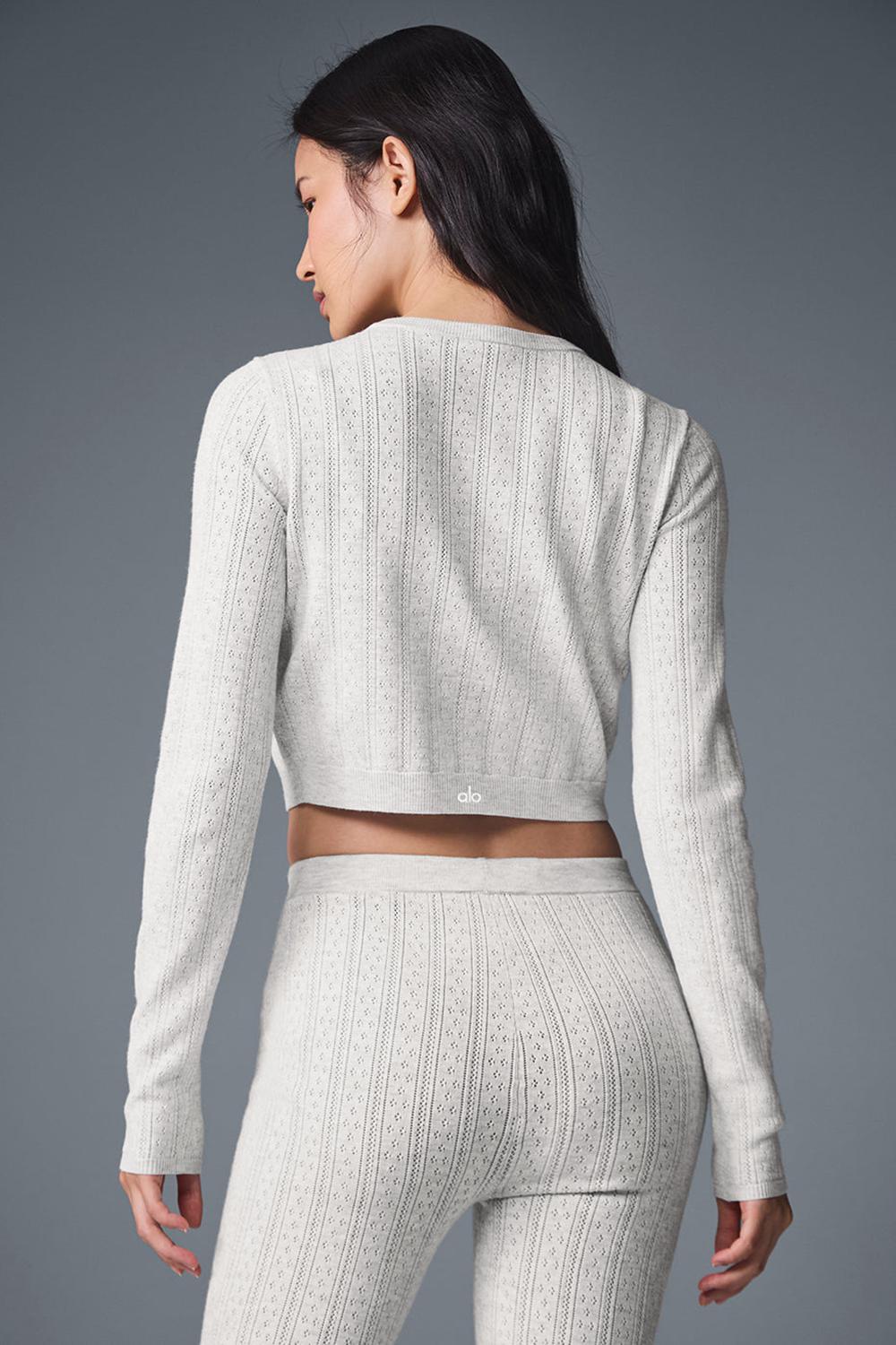 Cárdigan Alo Yoga Pointelle Sweater Be Mine Mujer Gris Claro | Colombia  TVJM-12385