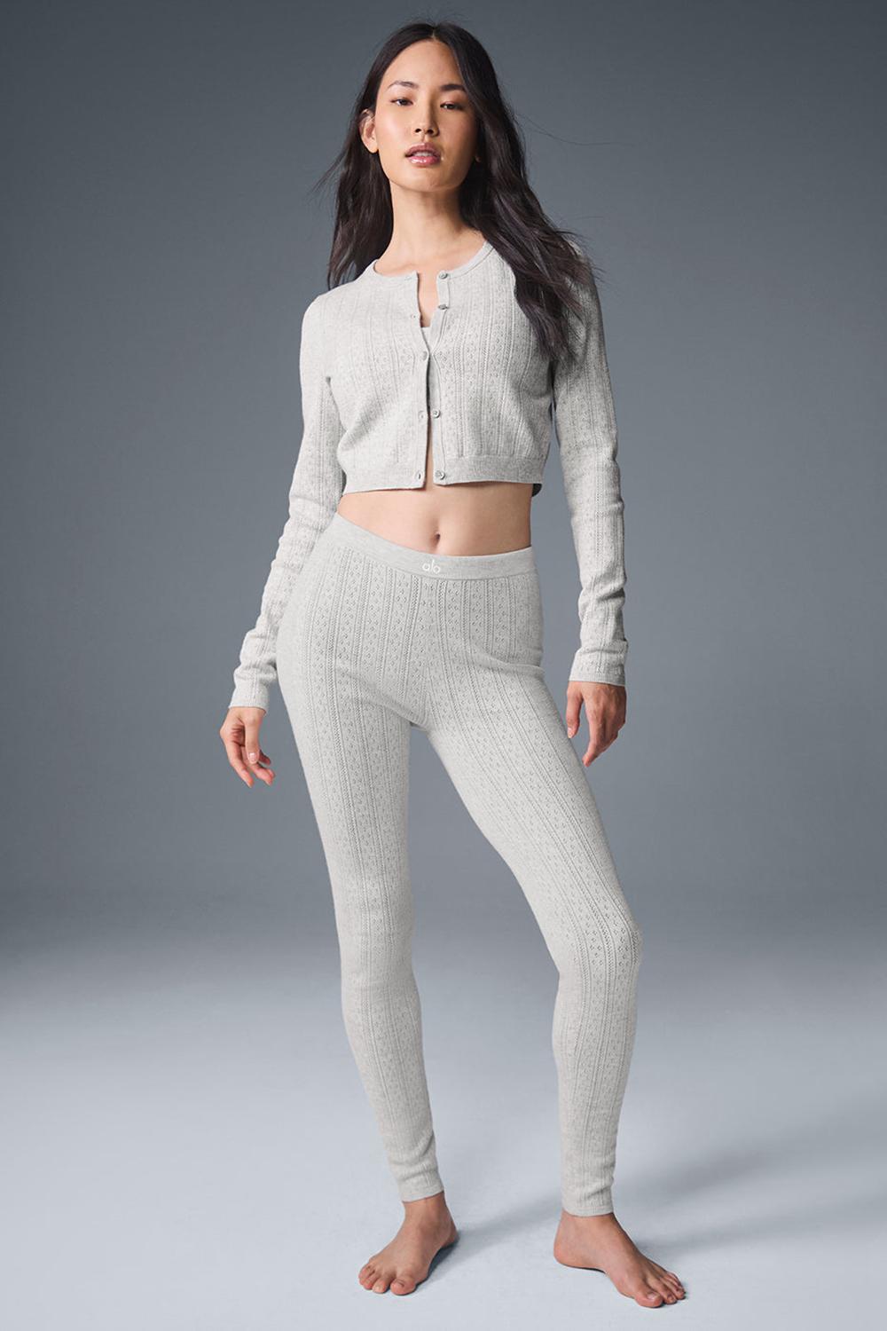 Cárdigan Alo Yoga Pointelle Sweater Be Mine Mujer Gris Claro | Colombia  TVJM-12385