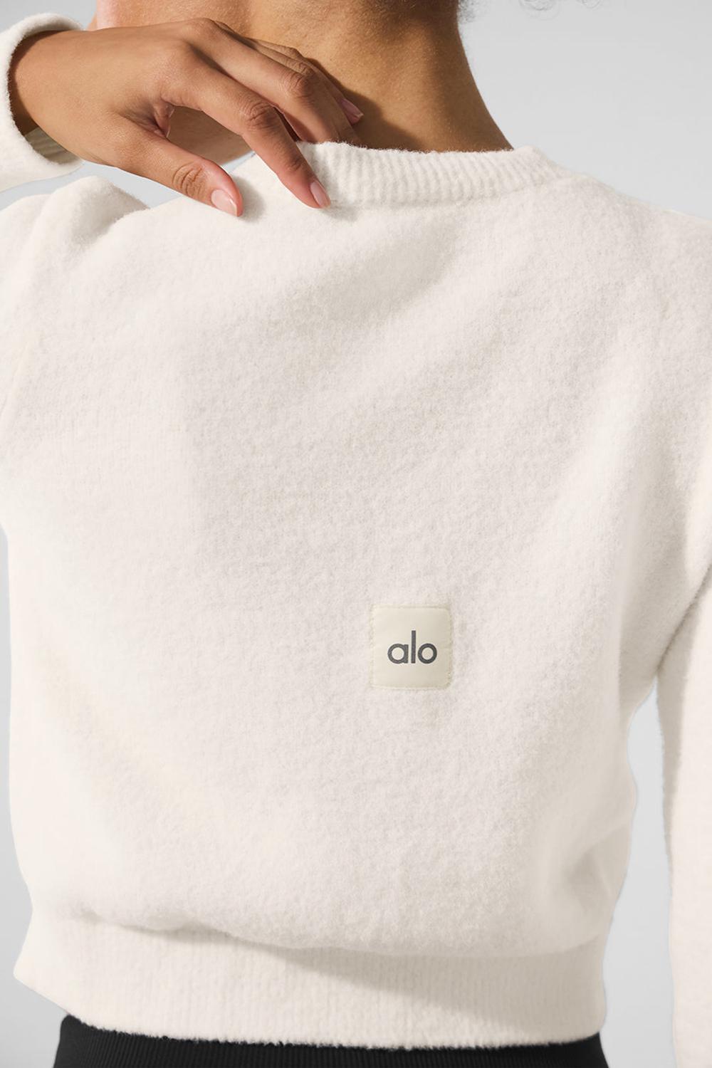 Cárdigan Alo Yoga Snuggle Up Sweater Cropped Mujer Ivory | Colombia  EWHR-94152
