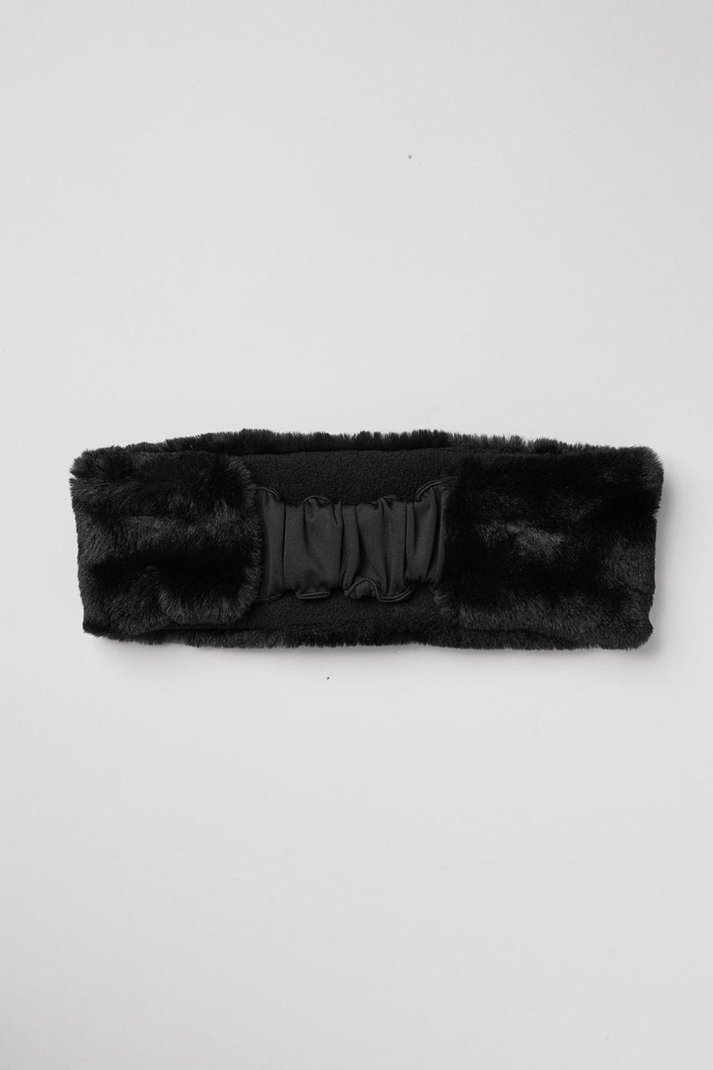 Diadema Alo Yoga Faux Fur Ear Warmers Mujer Negras | Colombia  JOTE-79603