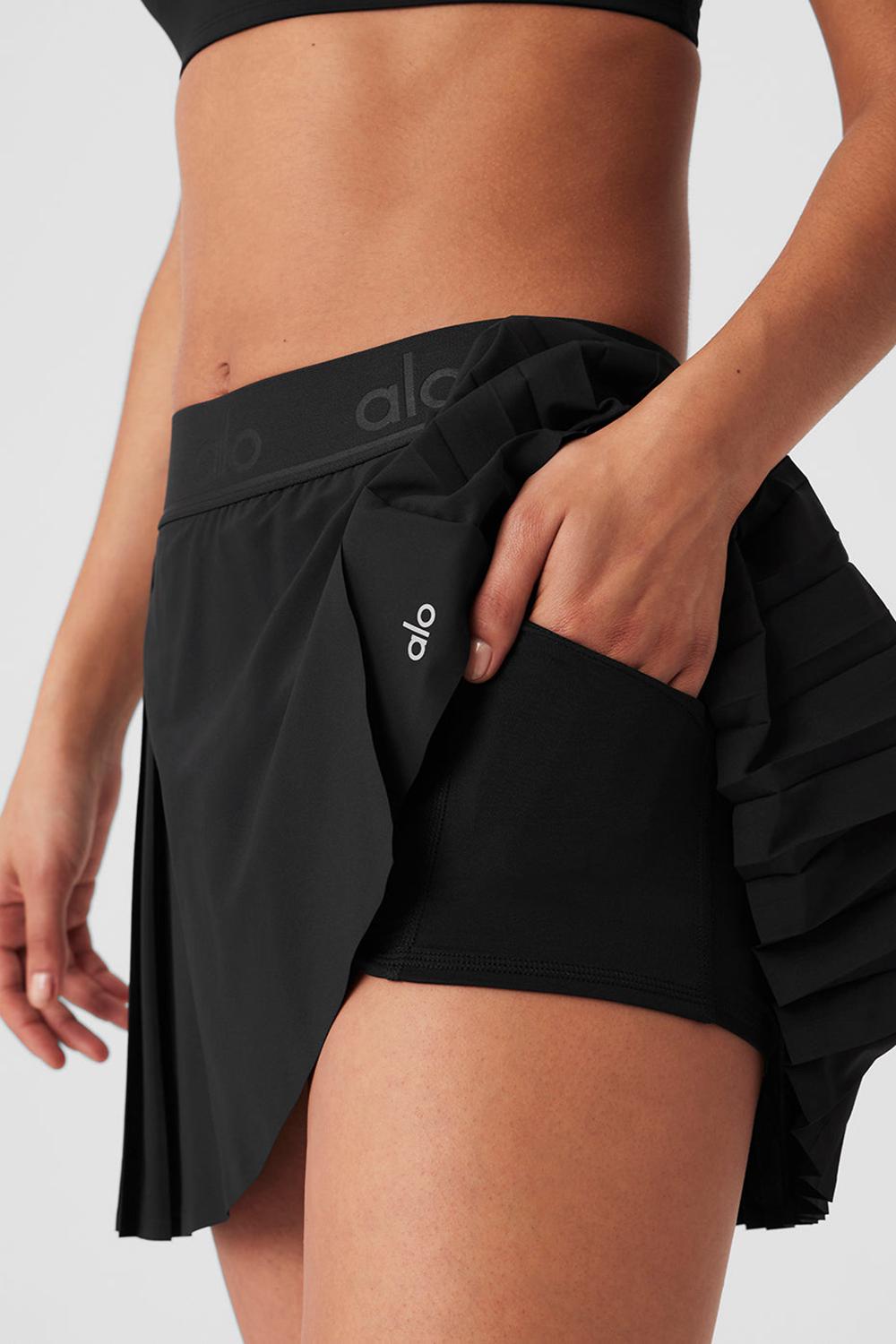 Falda Alo Yoga Aces Tennis Mujer Negras | Colombia  UZLM-94630