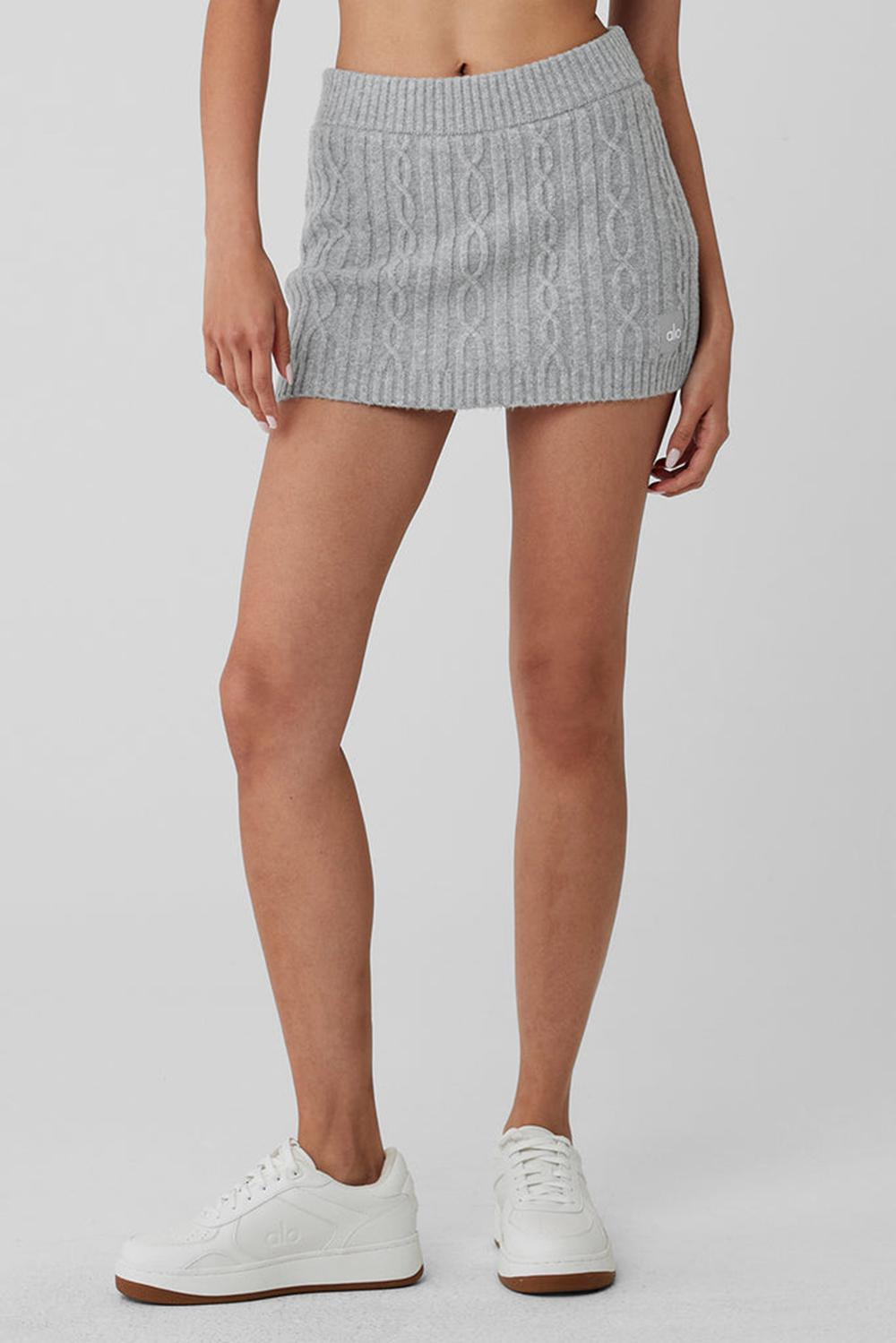 Falda Alo Yoga Cable Knit Winter Bliss Mini Mujer Gris | Colombia  UMWO-86913