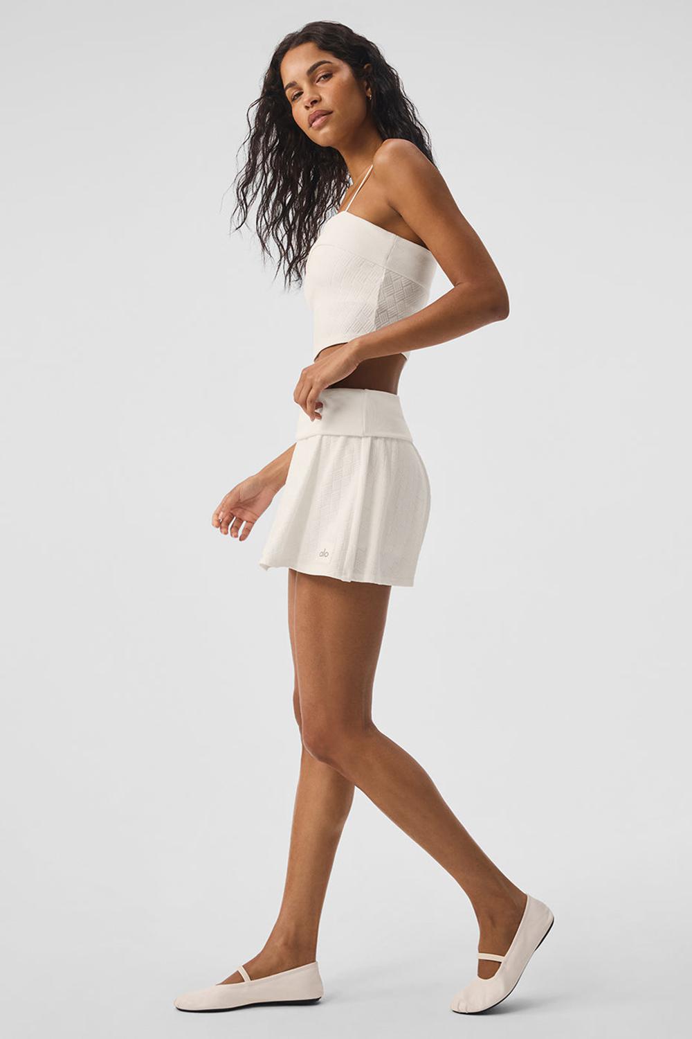 Falda Alo Yoga Doubles Only Mujer Ivory | Colombia  EMSY-03694