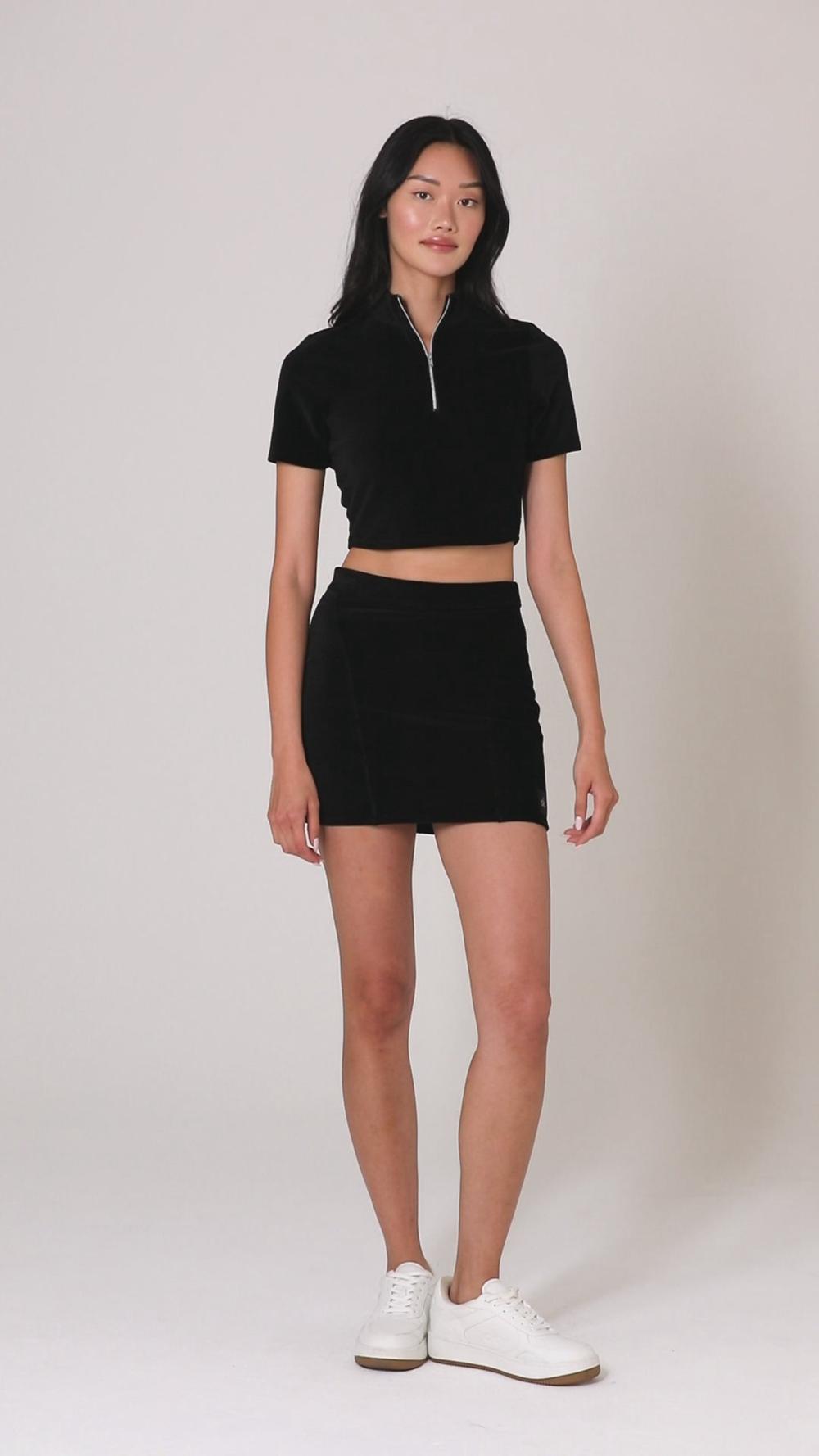 Falda Alo Yoga Micro Corduroy Winter Break Mini Mujer Negras | Colombia  XJUO-10452