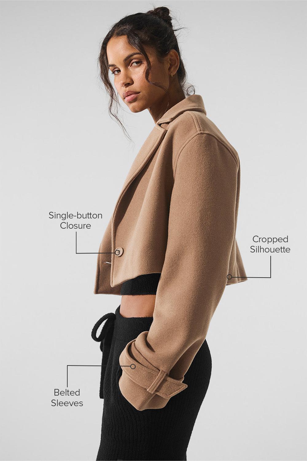 Gabardina Alo Yoga Wool Cropped Metro Mujer Toasted Almond | Colombia  ODQP-16037