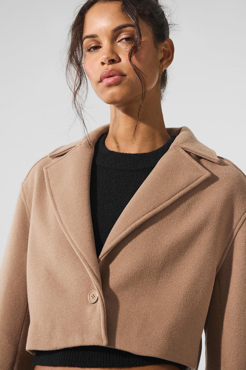 Gabardina Alo Yoga Wool Cropped Metro Mujer Toasted Almond | Colombia  ODQP-16037