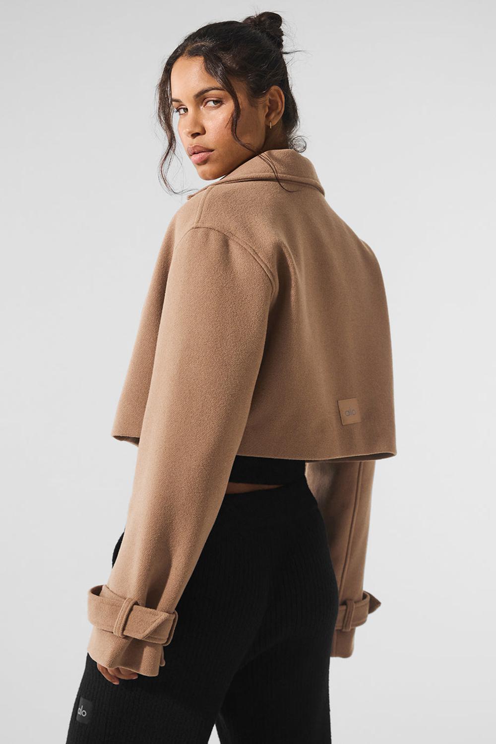 Gabardina Alo Yoga Wool Cropped Metro Mujer Toasted Almond | Colombia  ODQP-16037