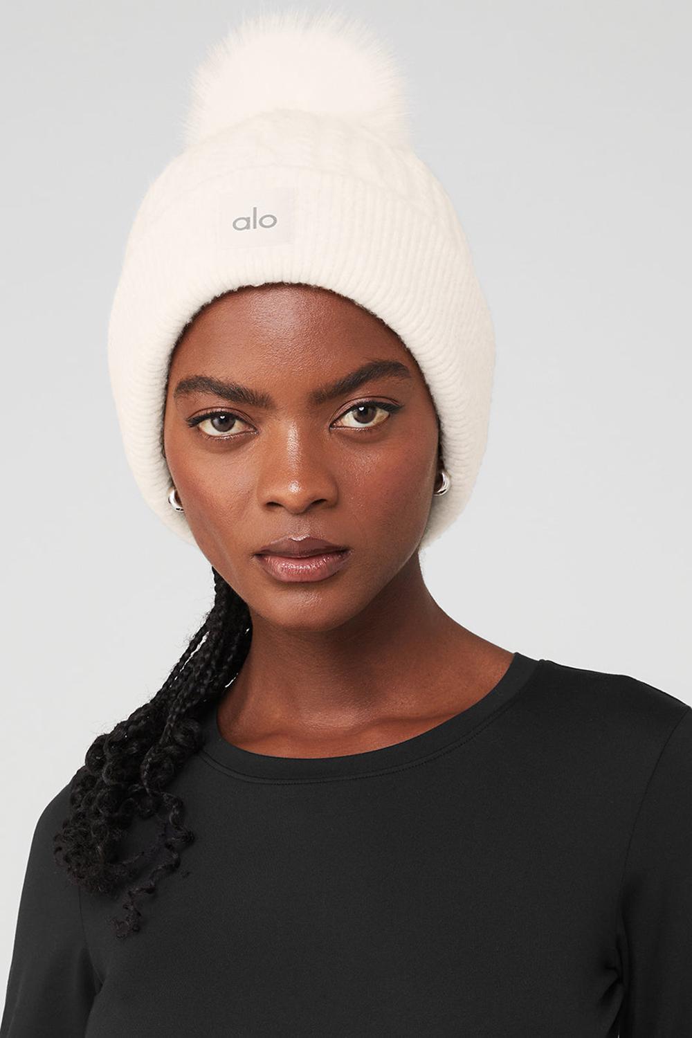 Gorro Alo Yoga Cable Knit Mujer Ivory | Colombia  JIYP-23618