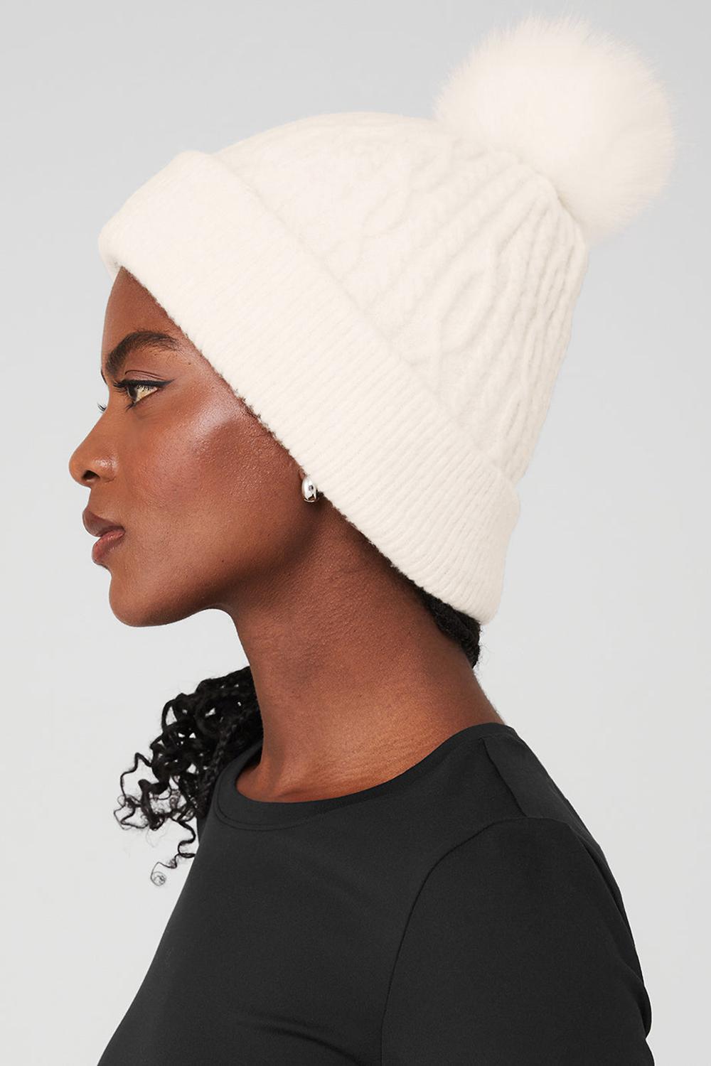 Gorro Alo Yoga Cable Knit Mujer Ivory | Colombia  JIYP-23618