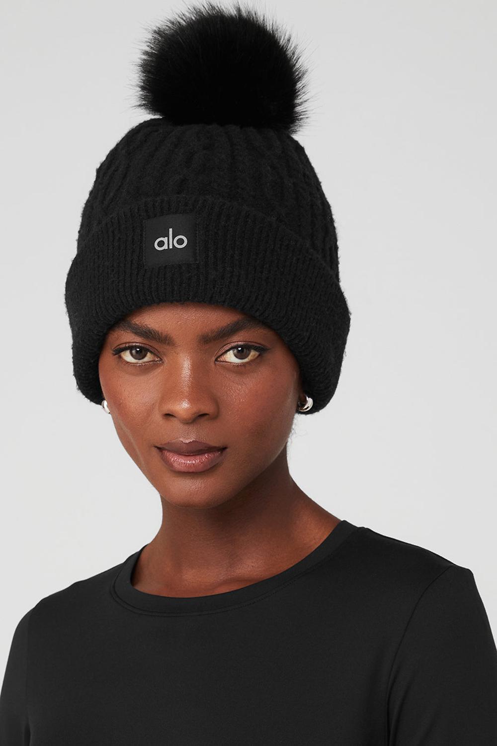 Gorro Alo Yoga Cable Knit Mujer Negras | Colombia  GEXZ-56829
