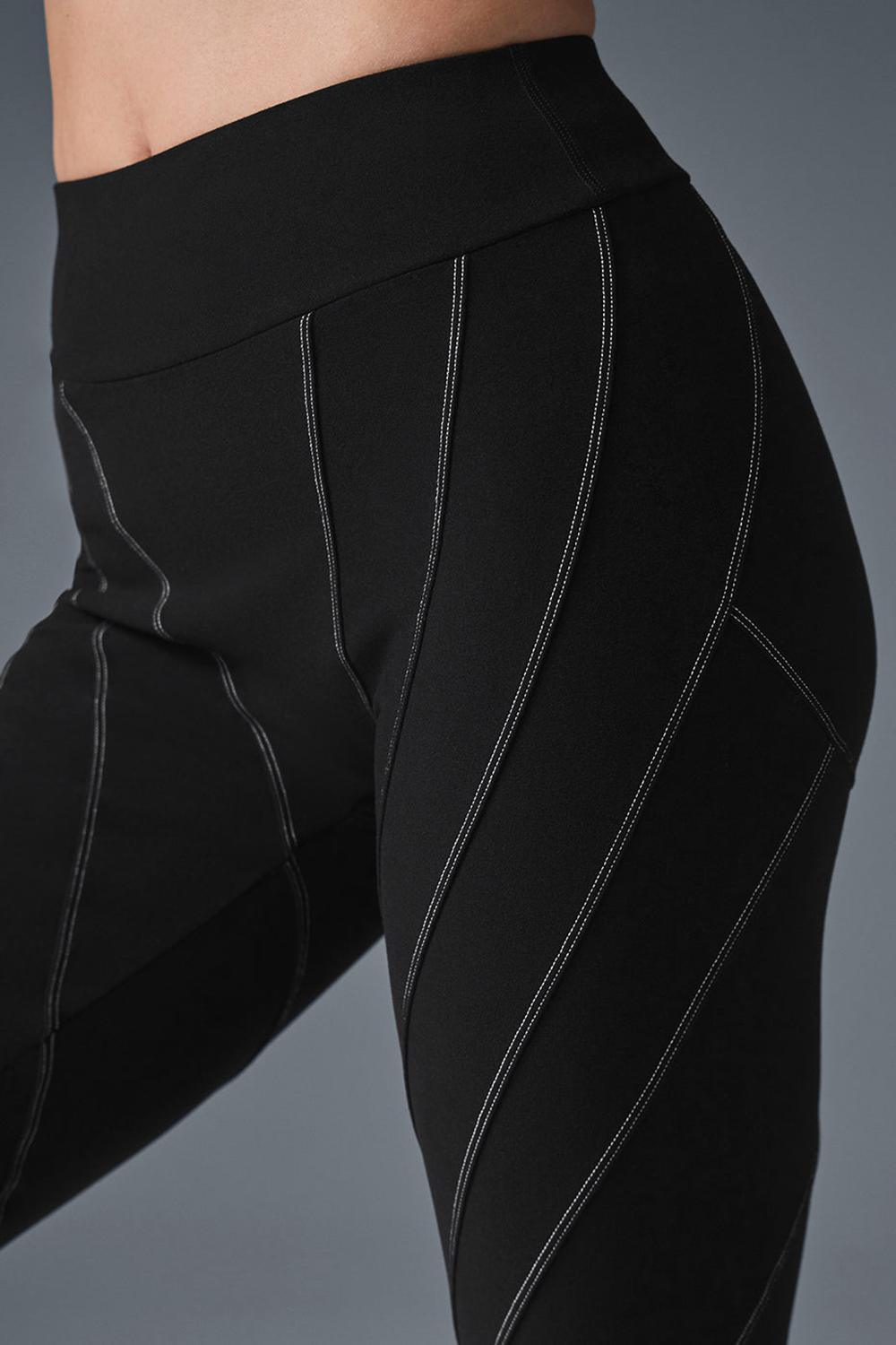 Leggins Alo Yoga Alosoft High-Waist Sunray Mujer Negras Blancas | Colombia  SACI-68192