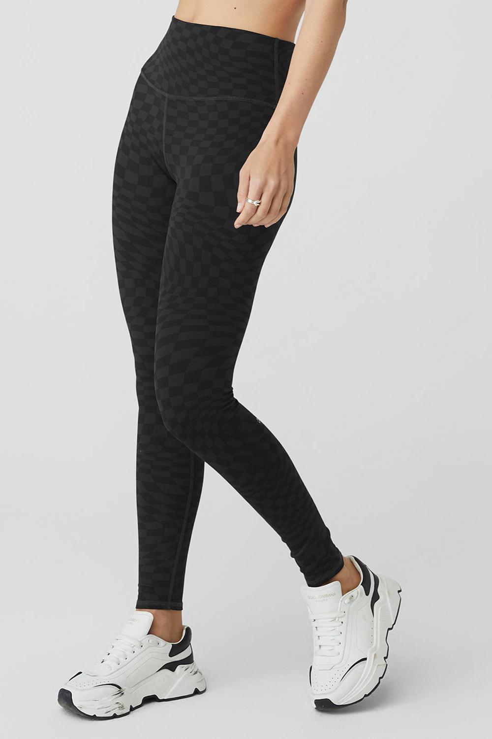Leggins Alo Yoga Jacquard High-Waist Checkered Mujer Negras | Colombia  FKNE-76912