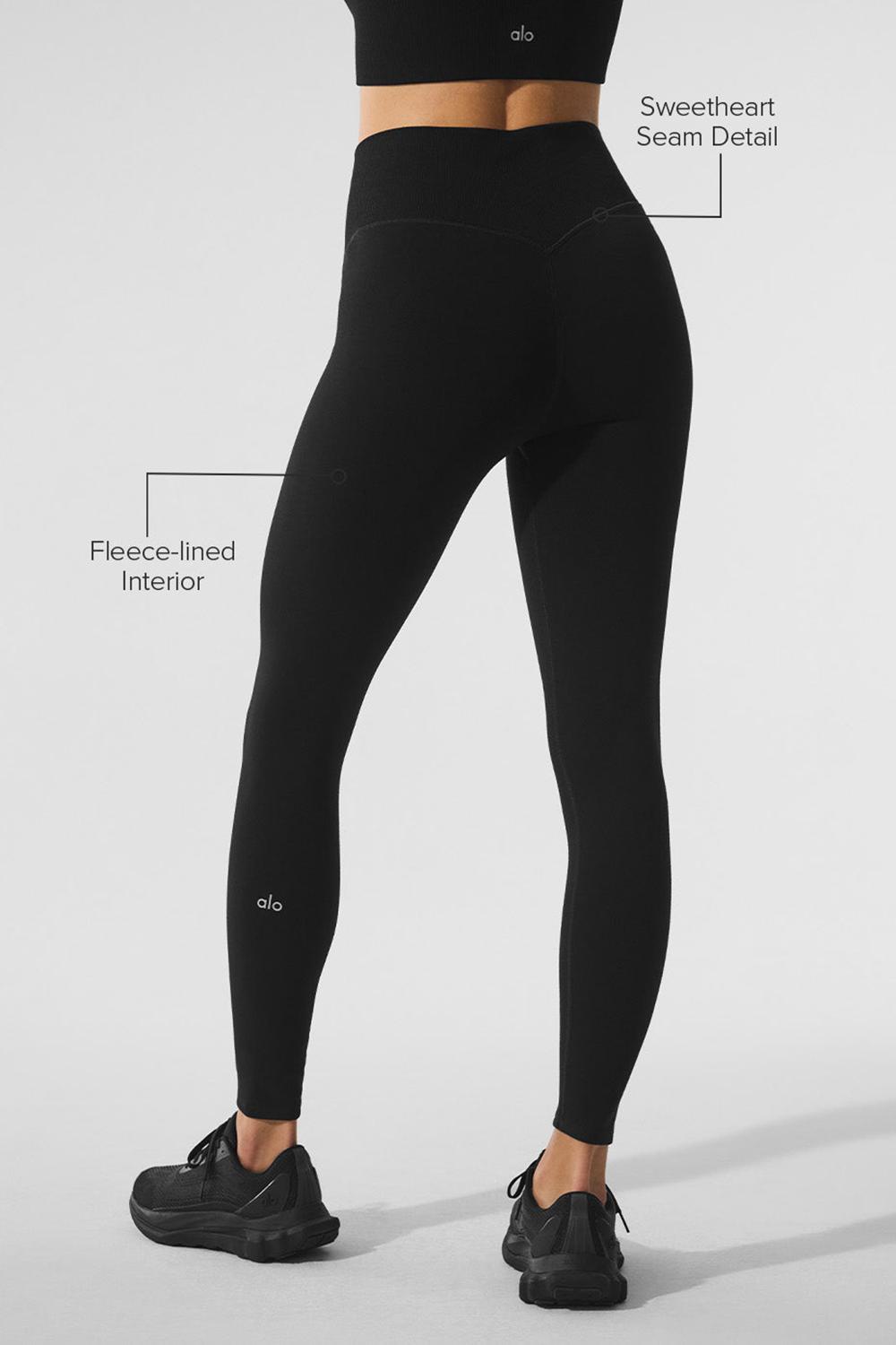 Leggins Alo Yoga Seamless Winter Warm Plush High-Waist 7/8 Mujer Negras | Colombia  UZXA-91685