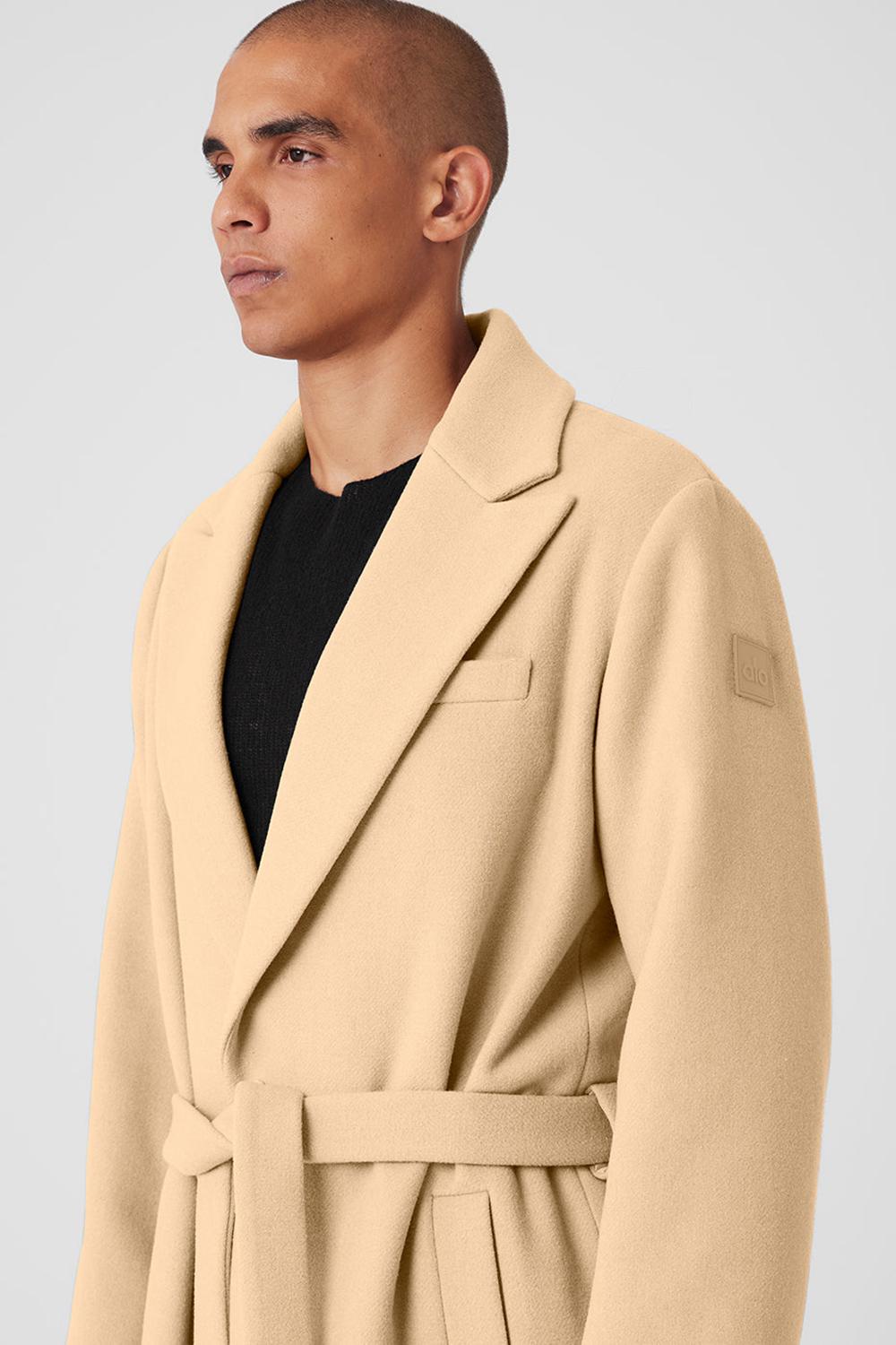 Overcoats Alo Yoga Wool Gameday Hombre Camel | Colombia  JEPI-14290