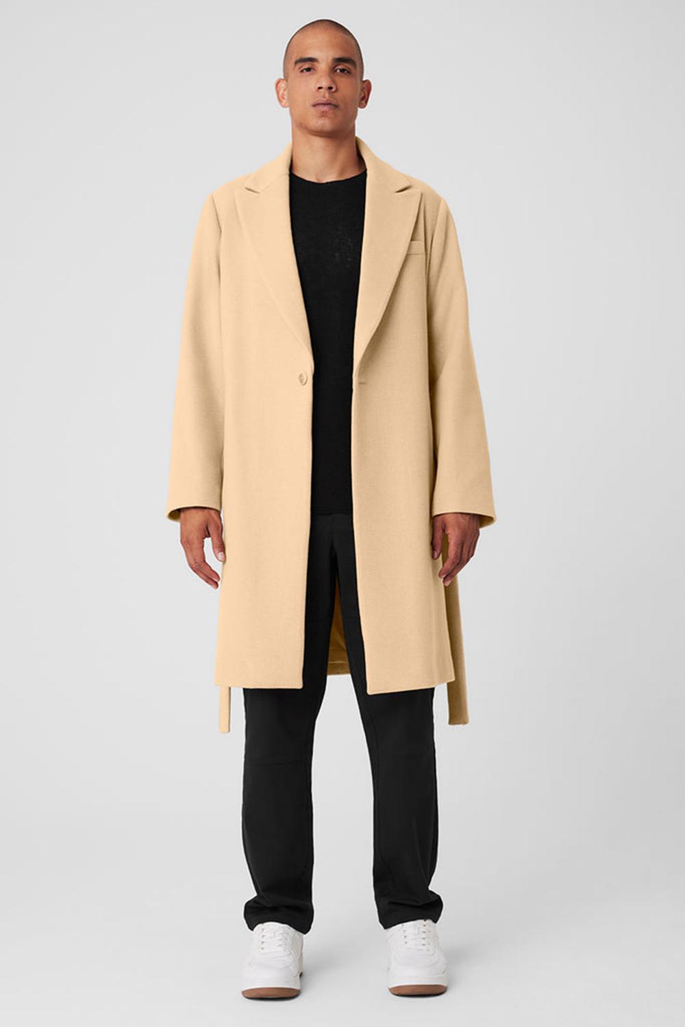 Overcoats Alo Yoga Wool Gameday Hombre Camel | Colombia  JEPI-14290