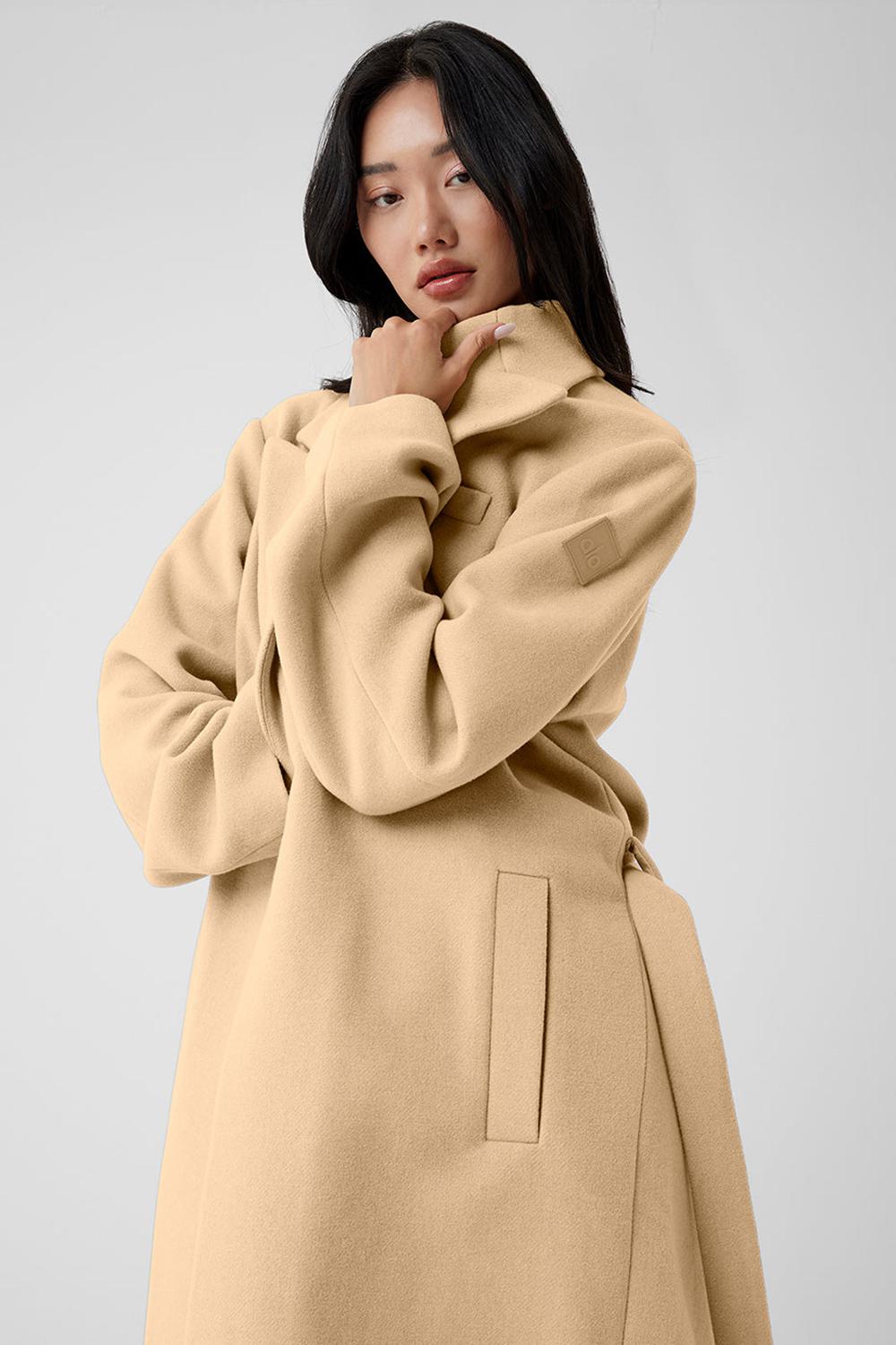 Overcoats Alo Yoga Wool Gameday Mujer Camel | Colombia  AQXE-81453